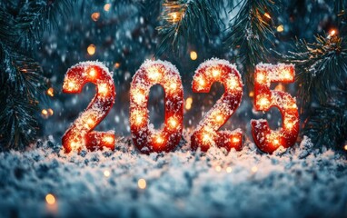Number "2025" christmas background 