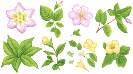 Beautiful Collection of Birth Flowers Illustrated in Vibrant Colors Generative AI