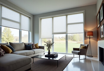 roller blinds bring modern style living rooms generative artificial intelligence technology integration designs