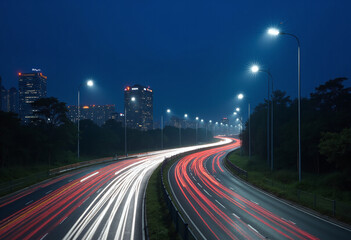 city features modern infrastructure equipped automatic lighting system improved visibility night
