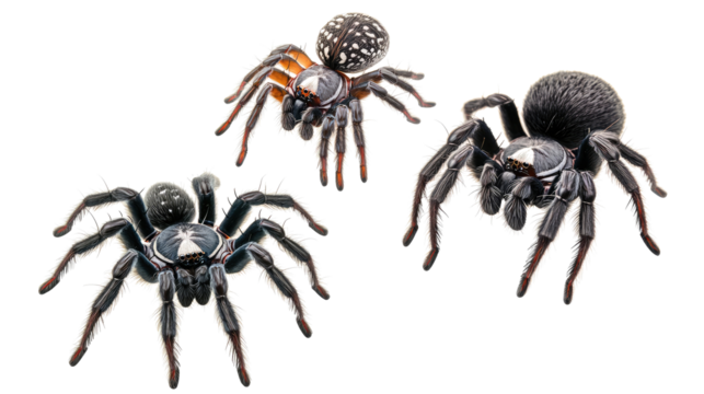 Unique Patterns of Varied Black Spiders in Nature Generative AI