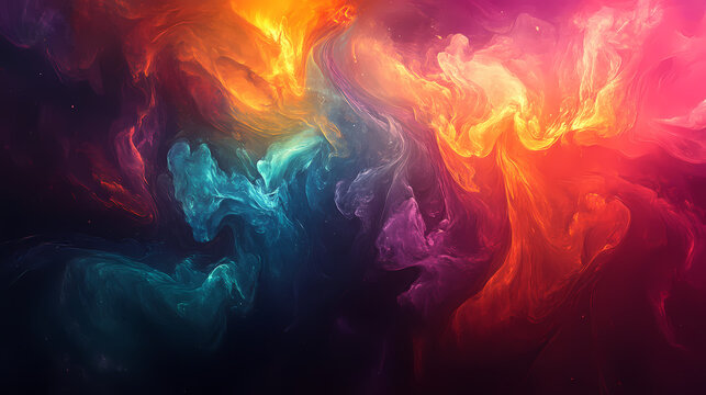 Mythical gods - extremely colorful and dynamic light, ideal for screensavers and desktop backgrounds. Mystical. Illustration