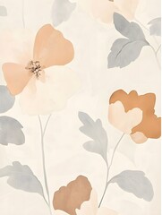 A delicate vintage floral pattern in soft muted colors, inspired by classic wallpaper designs, for an elegant, timeless look.