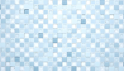 Blue and white mosaic tile pattern with glossy finish on textured background