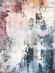 Obraz premium A gritty urban backdrop of a concrete wall with graffiti art, faded paint, and slight wear, adding a raw, edgy look