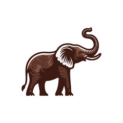 Obraz premium silhouette of elephant rise trunk 