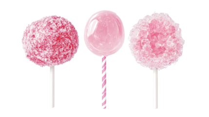 Colorful Bubble Gum Creations on Sticks Displayed Artistically Generative AI