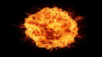 Fototapeta premium Fiery Explosion with Dynamic Flames and Smoke Effects