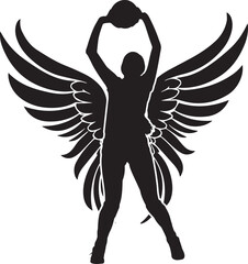 Female Volleyball Player in Wings