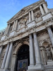 the facade of church
