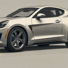 Naklejka premium Illustration of a new sports car design, close up photo.
