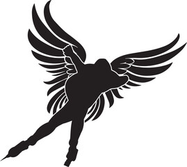Speed Skater in Wings
