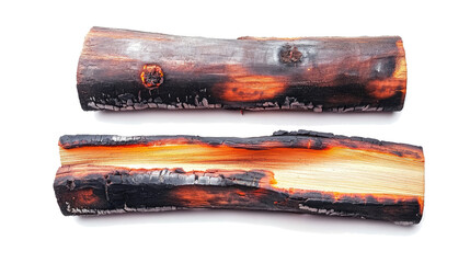 Burning Fire Logs With Embers Glowing in a Cozy Evening Setting Generative AI