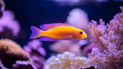 Obraz premium Fish swimming through a vibrant coral reef