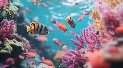 vibrant underwater backdrop colorful 