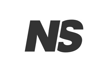 NS Techno Editable Font Logo For Corporate Branding. Bold, Futuristic Design With Unique Typographic Ideas. Minimal Custom Type And Dynamic Letter