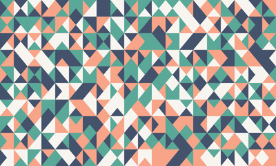 Seamless geometric pattern featuring clean shapes and mosaic texture. Ideal for abstract backgrounds, trendy poster artwork, or modern textile designs.