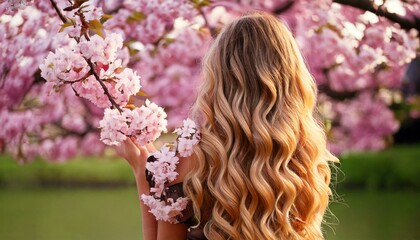 Naklejka premium mujer de espalda recolectando flores rosas