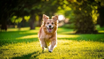 perro corriendo por el parque en primer plano