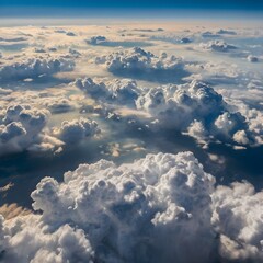 Fototapeta premium Impresionantes nubes con diferentes tipos de nubes vistas desde arriba
