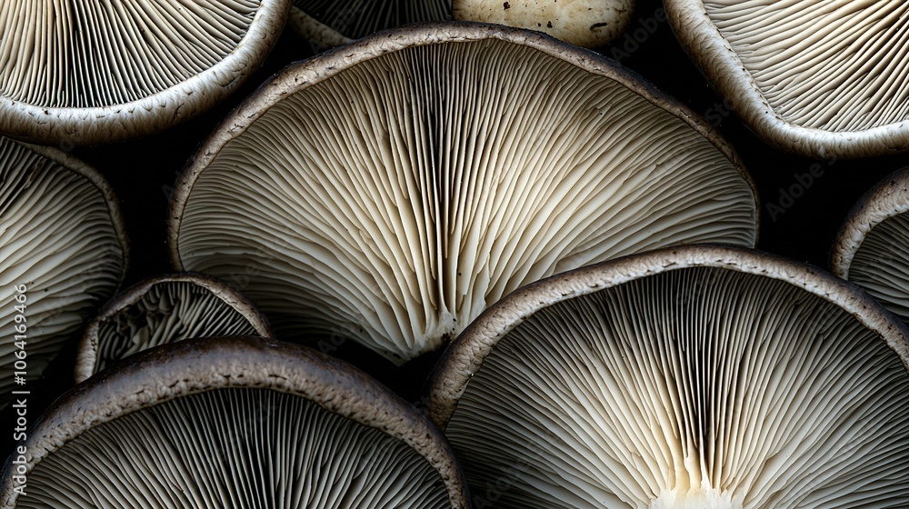 Poster a close-up of a wall with mushrooms growing on it in front of a building
