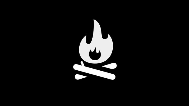 Fire Icon Animation - Flame and Campfire Symbol Animation