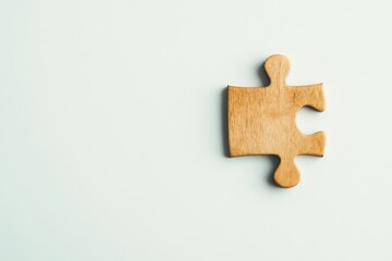 Wooden Puzzle Piece on Soft Background