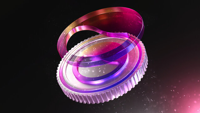 elixir logo and coin with shiny elements
