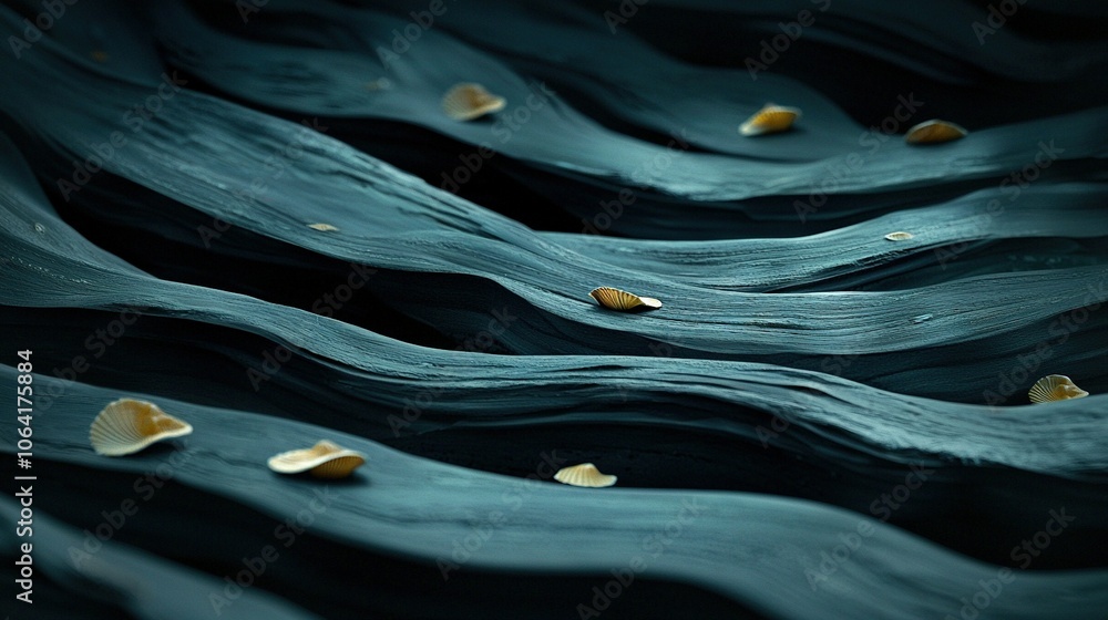 Poster close-up of undulating surface featuring tiny objects