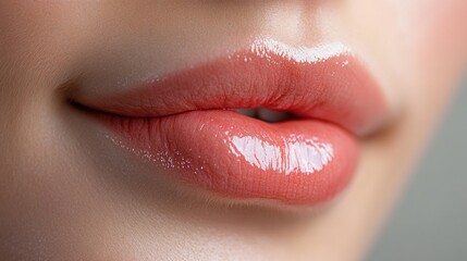 Luscious Lip Gloss: Close-up Photography of a woman with red lip gloss