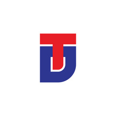 letters td colorful linked simple geometric logo vector