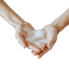 Muslim hands taking ablution before praying isolated over white background