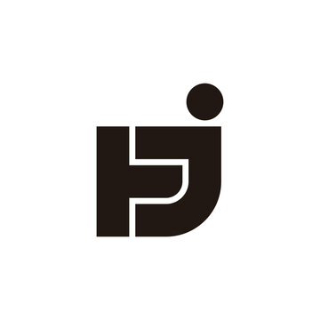 letters tj simple geometric linked logo vector