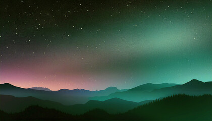 Fototapeta premium Starry Night, Serene Mountains