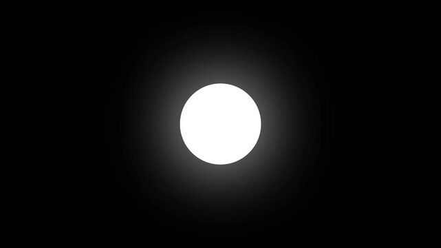 A white button floating over a black background