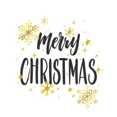 Handwritten Christmas greetings, modern calligraphy lettering