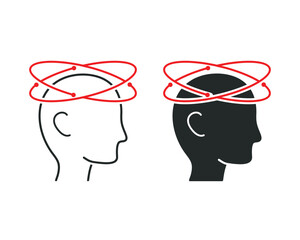 Dizzy person icon. vector illustration