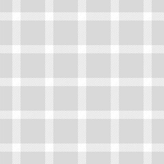 Warp vector fabric tartan, damask background pattern texture. Neat check textile seamless plaid in gainsboro and white colors.