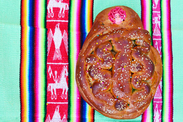 Traditional peruvian bread for All Souls' Day.