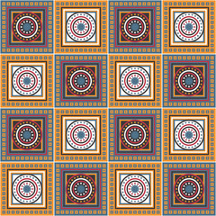 Abstrakcyjny geometryczny wzór. Bezszwowe wektorowe tło. Kolorowa tekstura. © Monika