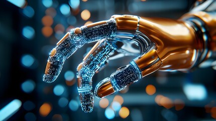 Engineer fine-tuning robotic arm speed and precision in a futuristic factory, assembly line components moving smoothly with real-time data visualizations