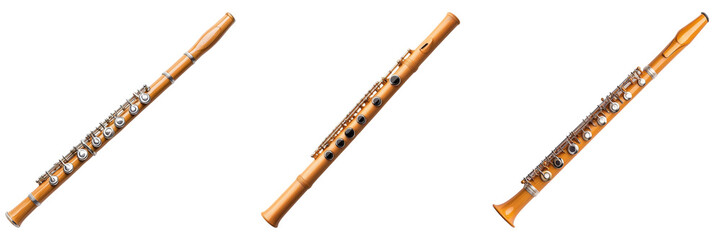 Naklejka premium Elegant Wooden Flute Showcasing Intricate Design and Craftsmanship