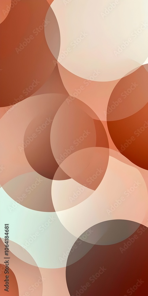 Aufkleber An abstract composition featuring soft, overlapping circles in a warm palette of browns and creams, creating a harmonious and inviting background texture.