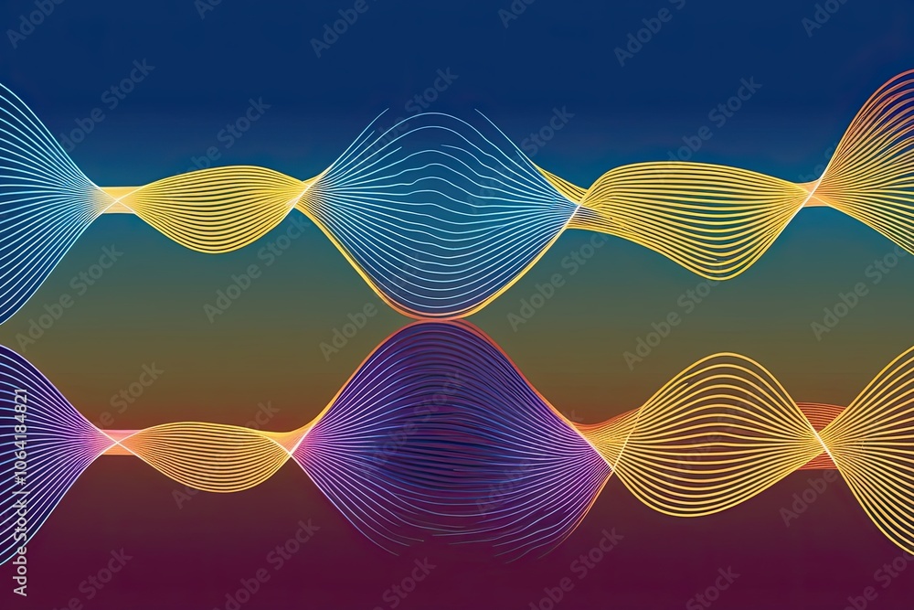 Poster dynamic wave pattern designs for music and sound visualization in digital media