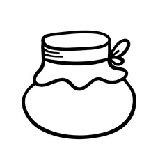 Hand drawn honey jar illustration