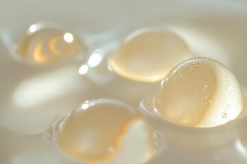 Golden Bubbles Floating on a Smooth Liquid Surface