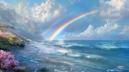Fototapeta premium Rainbow Seascape.