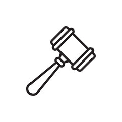Wooden mallet icon Simple thin outline