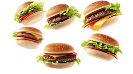 Flying Hamburgers Create a Whimsical Fast Food Experience in Mid-Air Generative AI
