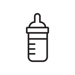Baby milk bottle icon Simple thin outline